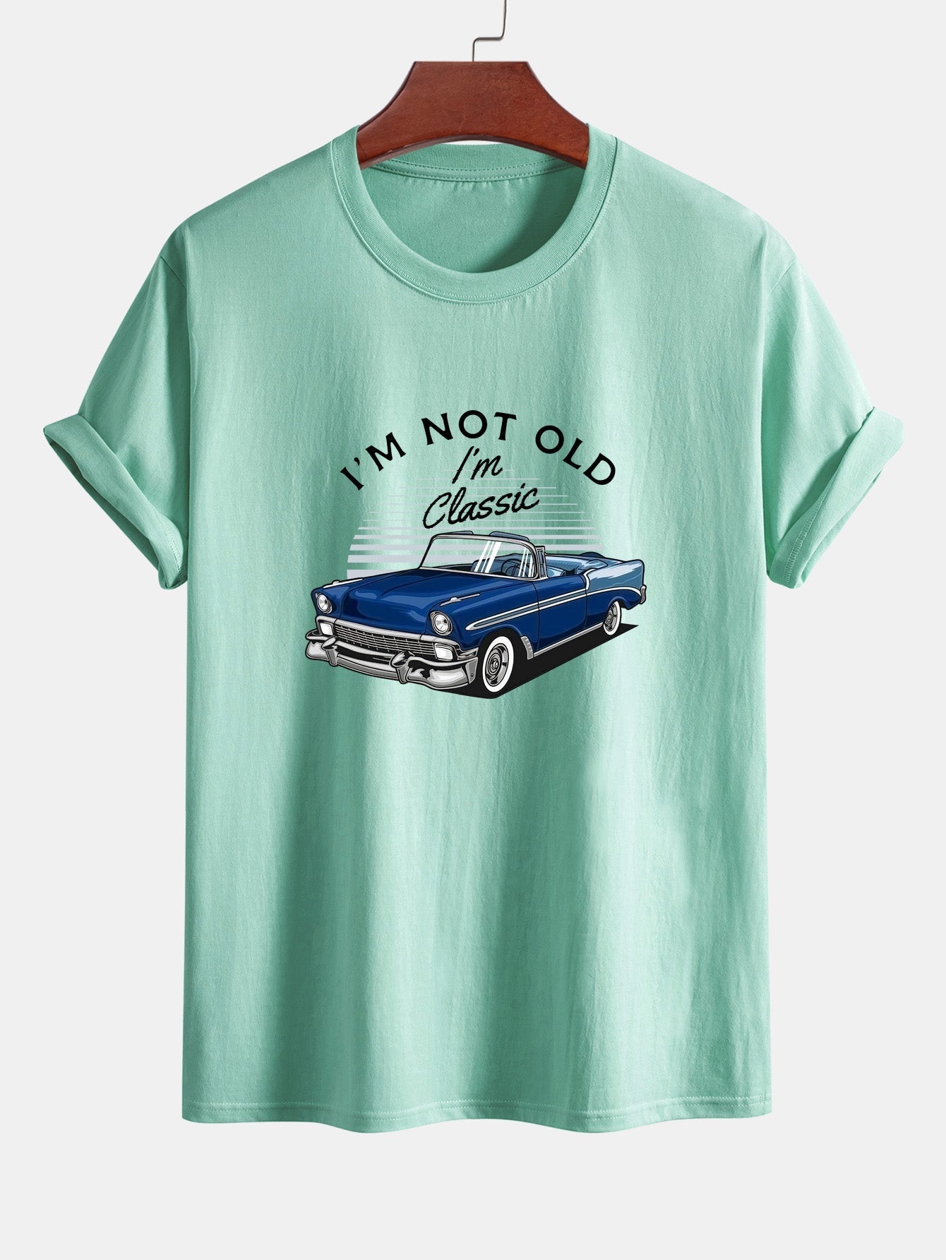 Mencio® | Car Slogan Print Cotton T-Shirt