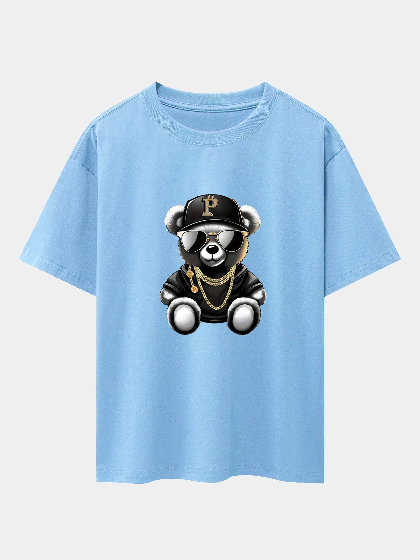 Miqueas® | Hip Hop Bear Print Drop Shoulder Oversize T-Shirt