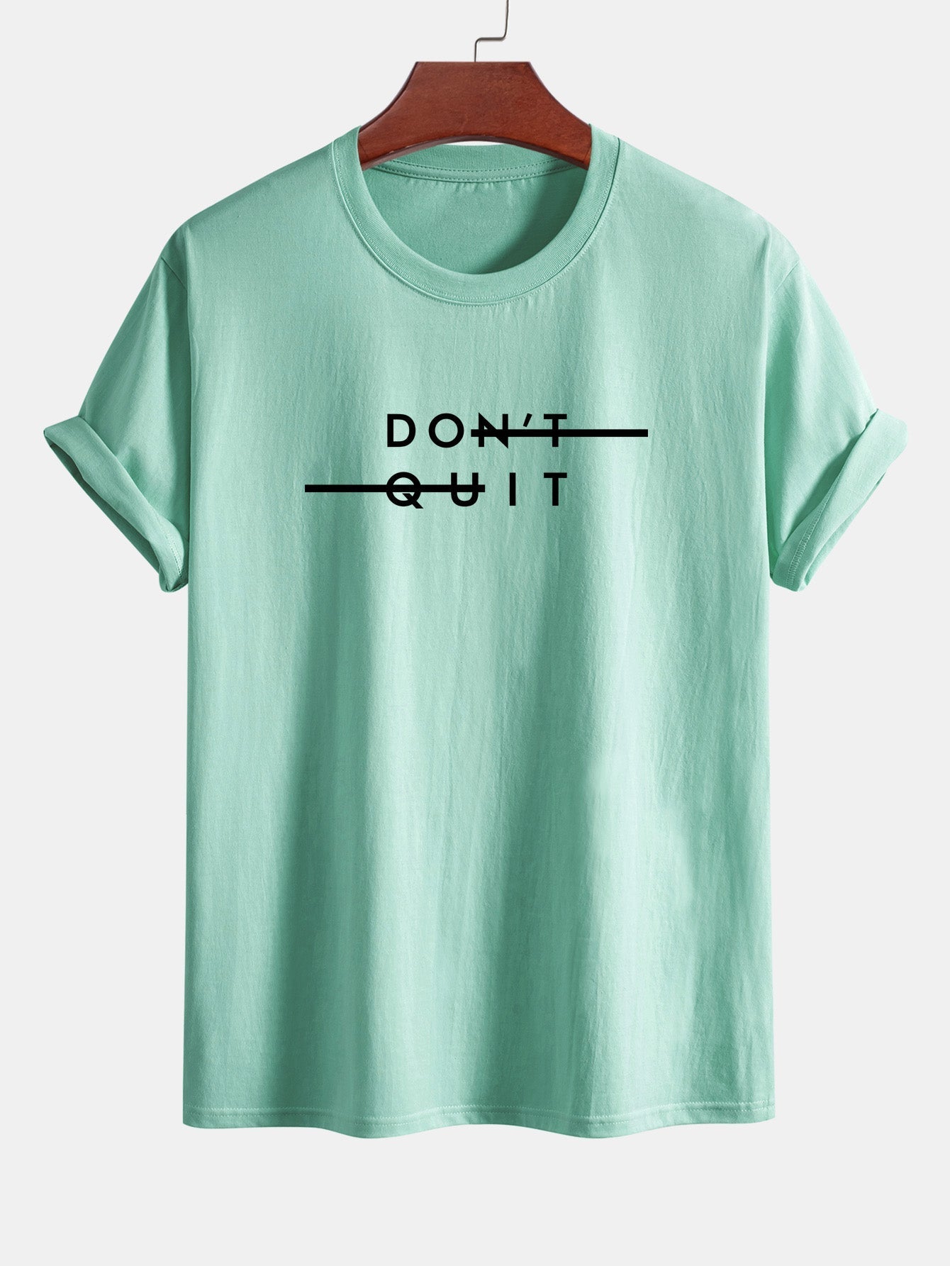 Nicodemo® | Don'T Quit Print Cotton T-Shirt