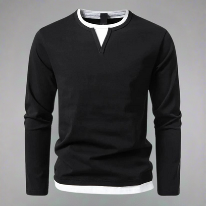 Adrián® | Long Sleeve V-Neck T-Shirt, Modern Style