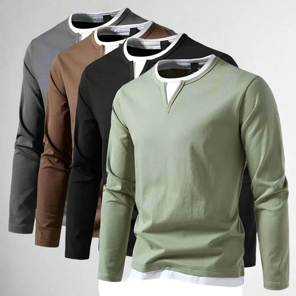 Adrián® | Long Sleeve V-Neck T-Shirt, Modern Style