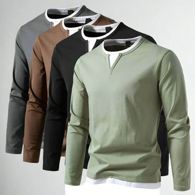 Adrián® | Long Sleeve V-Neck T-Shirt, Modern Style