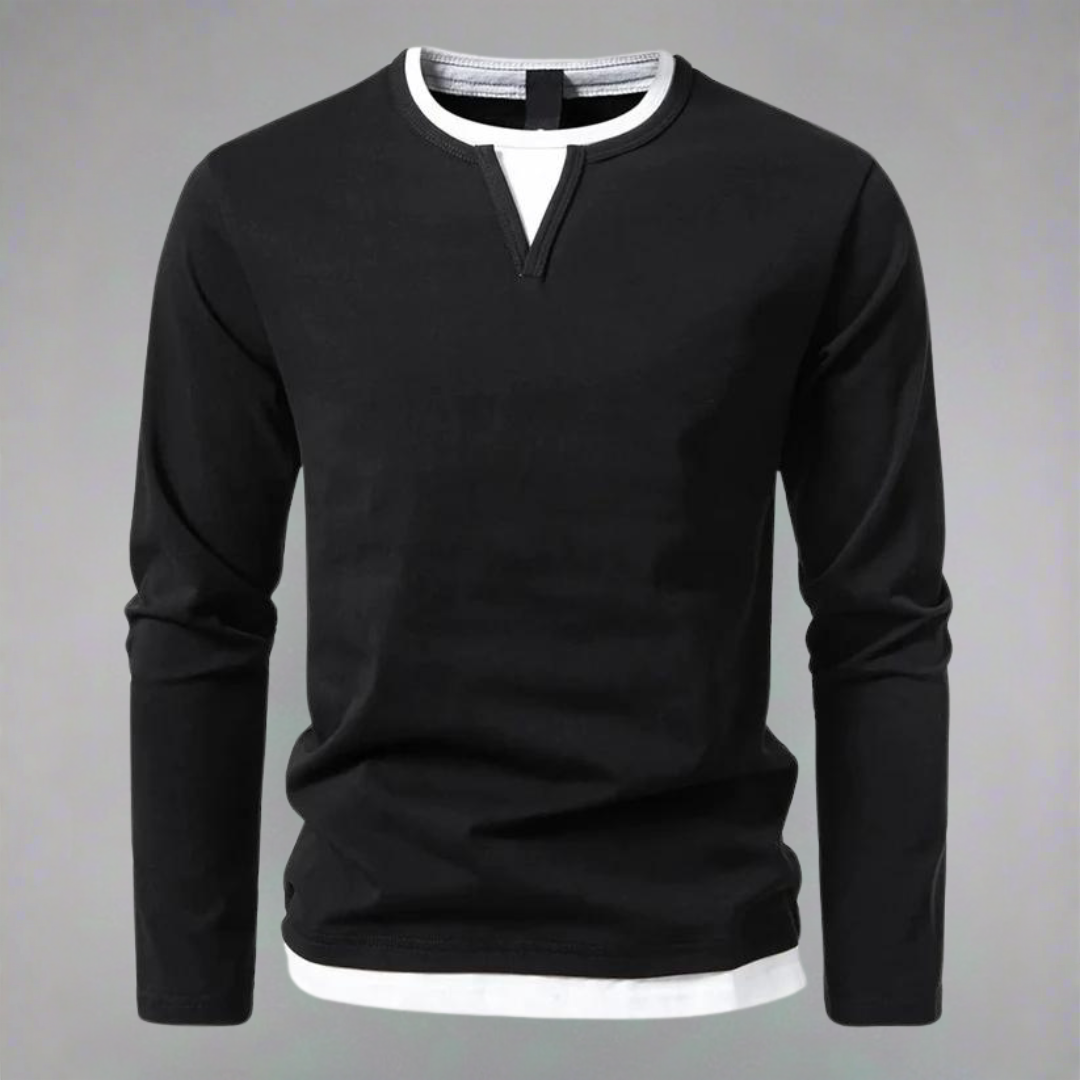 Adrián® | Long Sleeve V-Neck T-Shirt, Modern Style