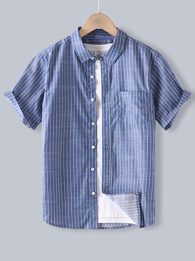 Amin® | Men Cotton Striped Button Up Shirt