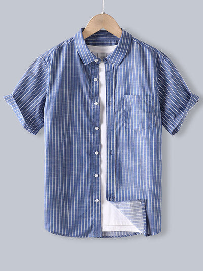 Amin® | Men Cotton Striped Button Up Shirt