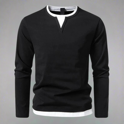 Kalel | Double-layered men's shirt with contrast neckline