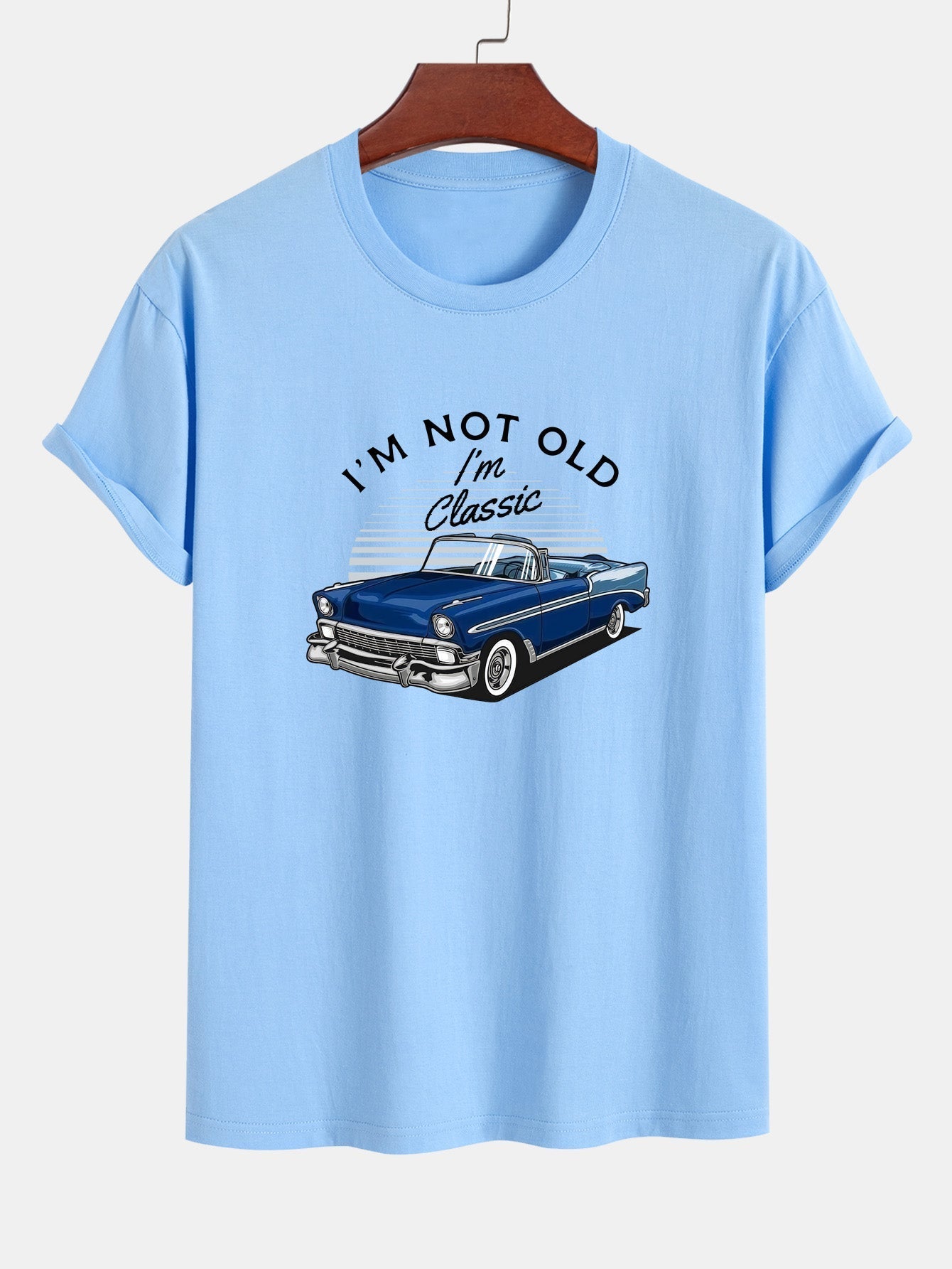 Mencio® | Car Slogan Print Cotton T-Shirt