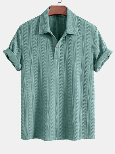 Lachlan® | Knitted Geometric Jacquard Polo Shirt