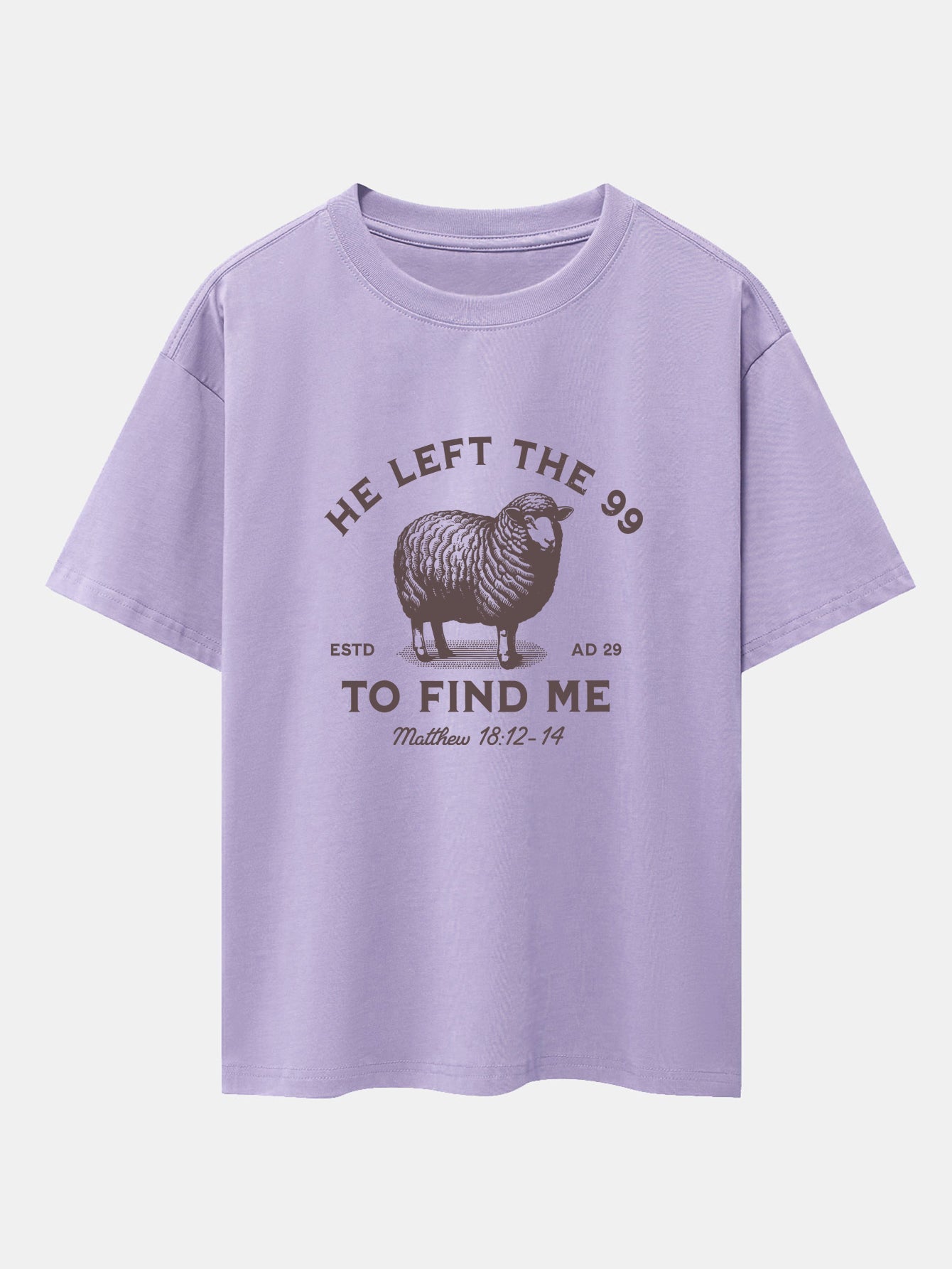 Jayden® | The Lost Lamb Print Drop Shoulder Oversize T-Shirt