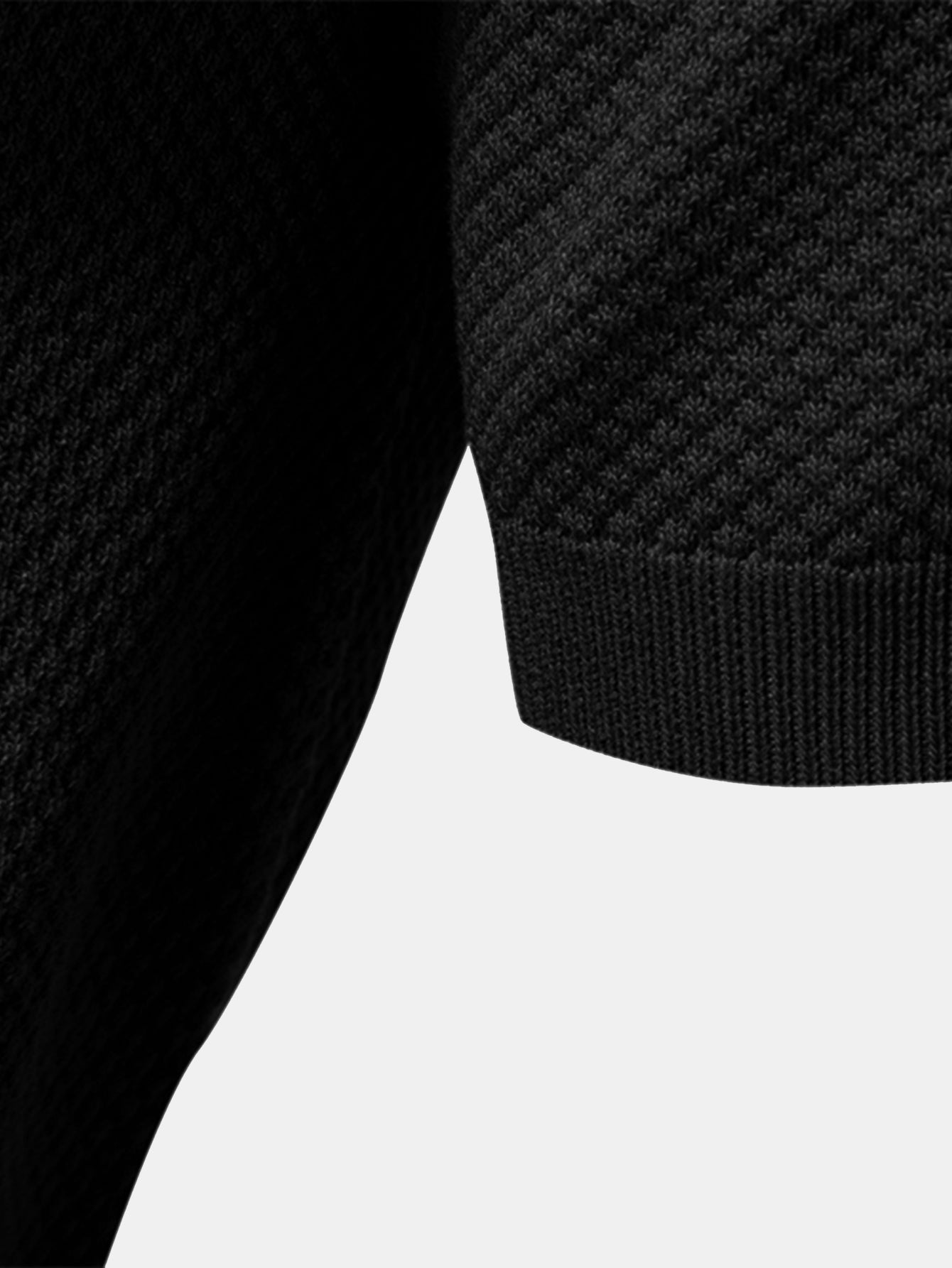 Jayden | Pineapple Texture Knit V Neck Polo Shirt