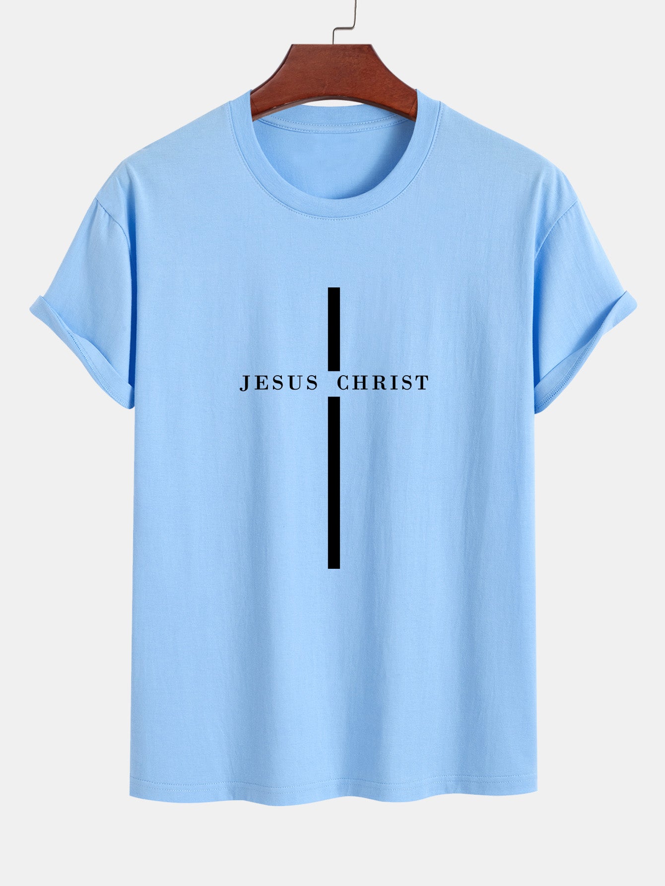 Odón® | Jesus Christ Stripe Print Cotton T-Shirt