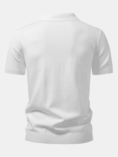 Elijah | Twist Jacquard Knitted Zipper Polo Shirt