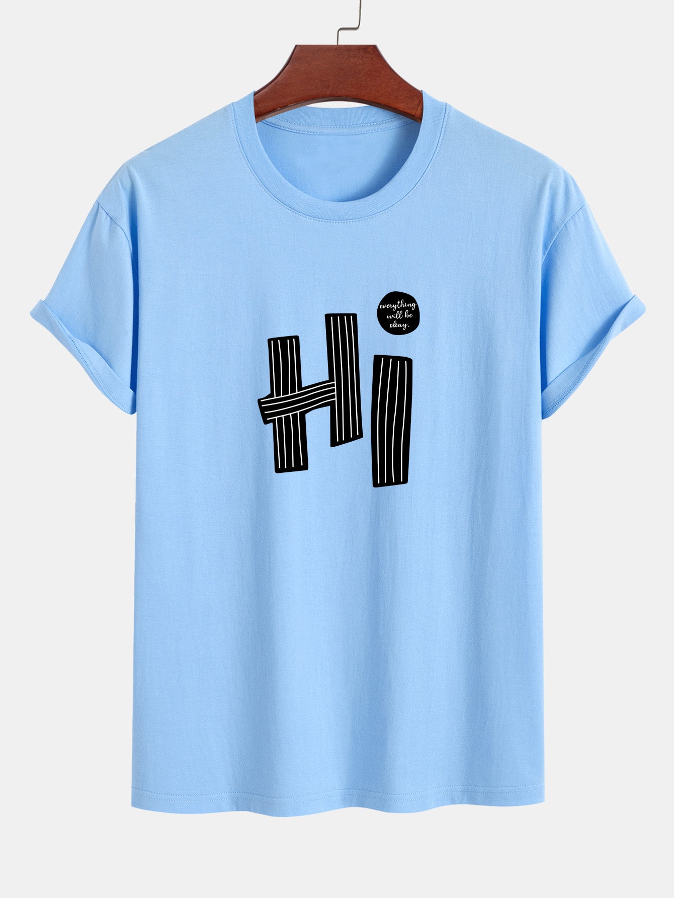 Mercurio® | Hi Slogan Lines Print Cotton T-Shirt