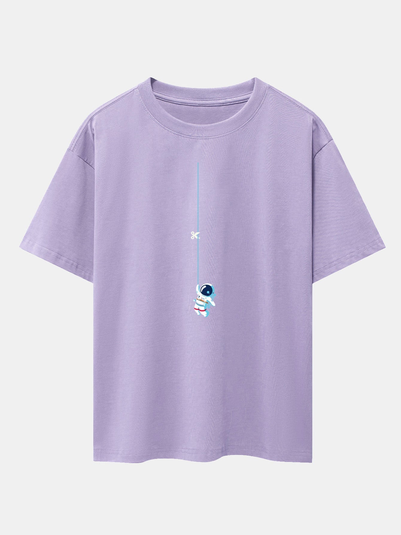 Lino® | Astronaut On A Rope Print Drop Shoulder Oversize T-Shirt
