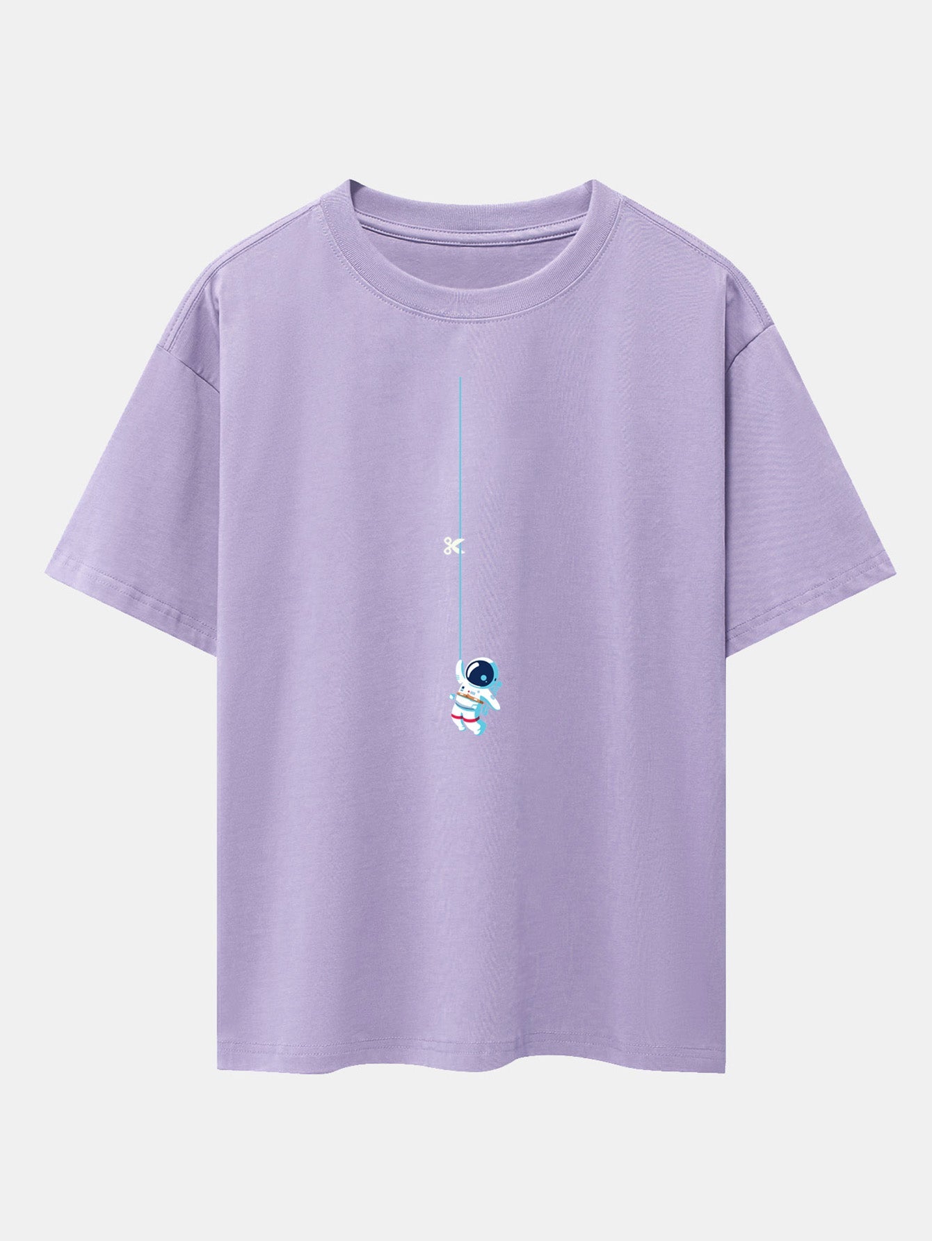 Kevin® | Astronaut On A Rope Print Drop Shoulder Oversize T-Shirt