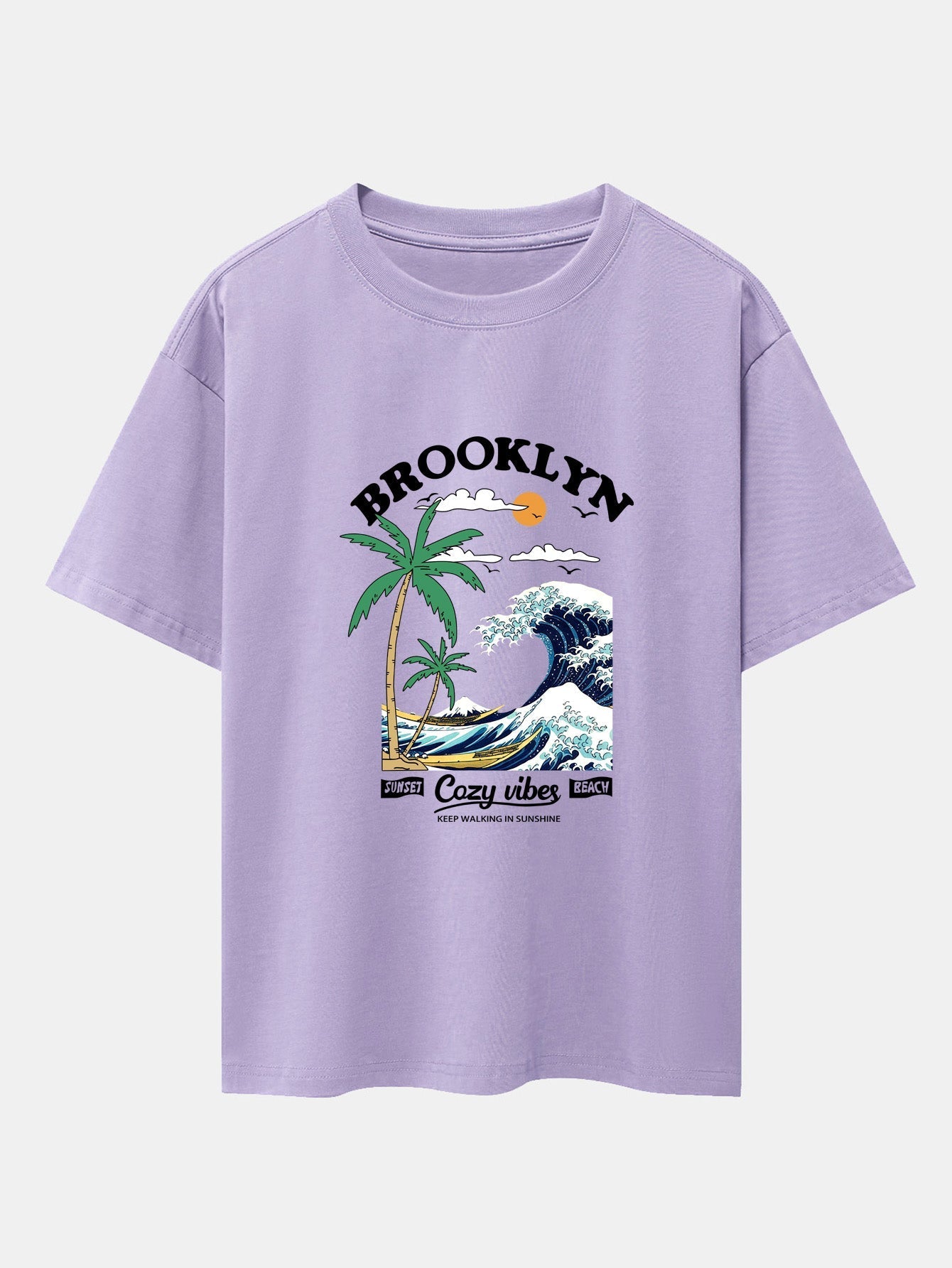 Alair® | Beach Waves Print Drop Shoulder Oversize T-Shirt