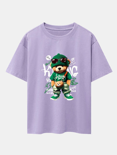 Micaías® | Graffiti Bear Print Drop Shoulder Oversize T-Shirt