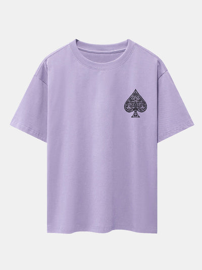 Conrado® | Ace Of Spades Print Drop Shoulder Oversize T-Shirt