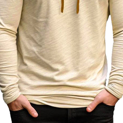 Men's Casal Color Block Pile Collar Long Sleeve T-Shirt