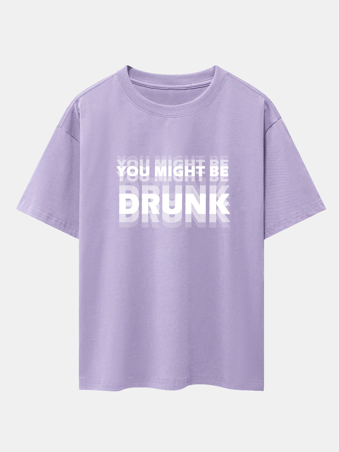 Cameron® | You Might Be Drunk Print Drop Shoulder Oversize T-Shirt