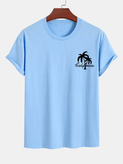 Franco® | Palm Tree Print Cotton T-Shirt & Swim Shorts