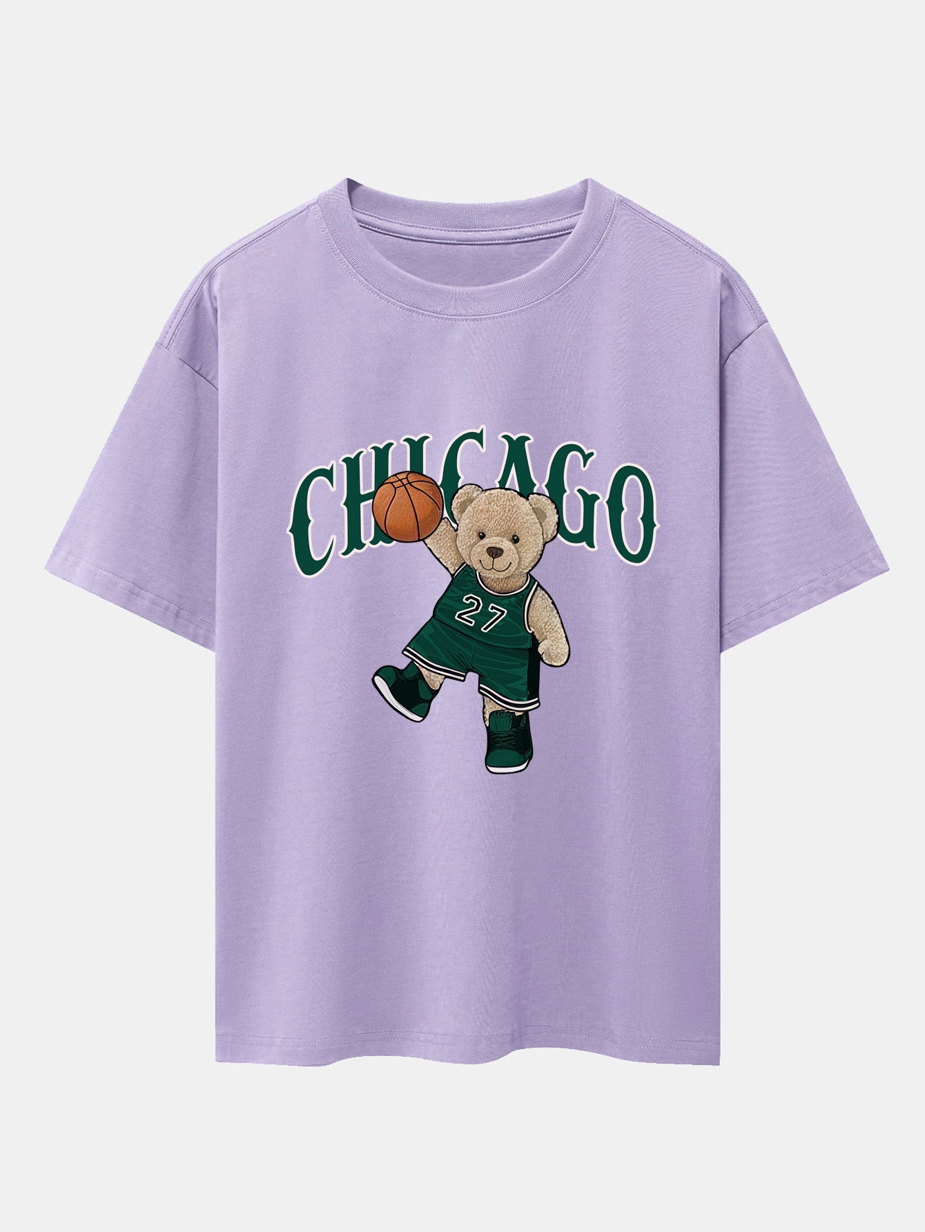 Erico® | Chicago Basketball Bear Print Drop Shoulder Oversize T-Shirt