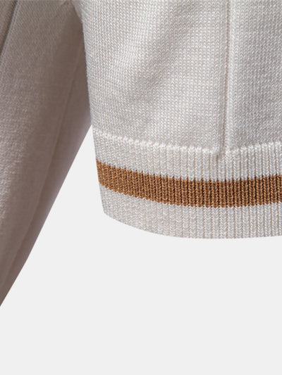 Grayson | Contrast Trim Zipper Knit Polo Shirt