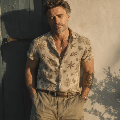 Peter | Men'S Summer Beach Printed Casual Short Sleeve Shirt