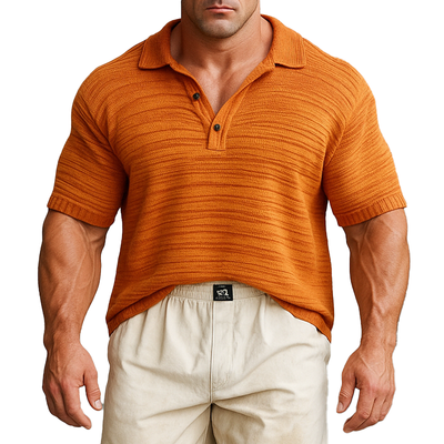 Todd | Men'S Summer Fashion Knitted Thin Short Sleeve Polo Shirt