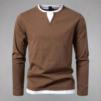 Adrián® | Long Sleeve V-Neck T-Shirt, Modern Style