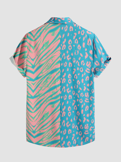 Aiken® | Animal Pattern Print Patchwork Shirts