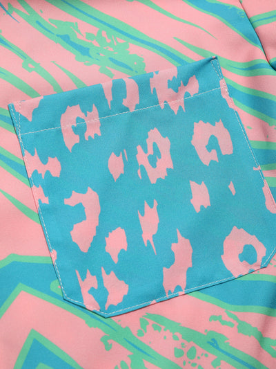 Adolfo® | Animal Pattern Print Patchwork Shirts