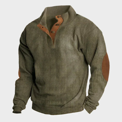 Jaden® | Men's ribbed sweater with button closure