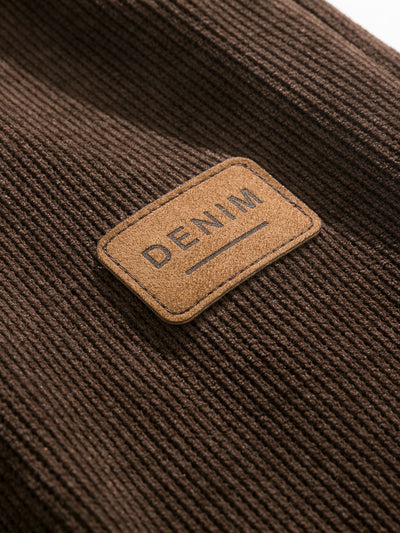 Jacinto® | Checkerboard Dissolving Bear Drop Shoulder Oversize T-Shirt & Straight Leg Corduroy Pants