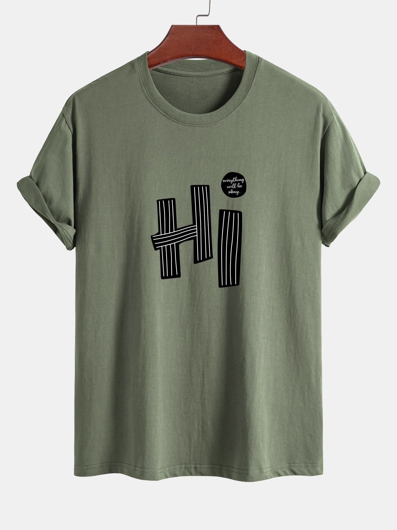 Mercurio® | Hi Slogan Lines Print Cotton T-Shirt