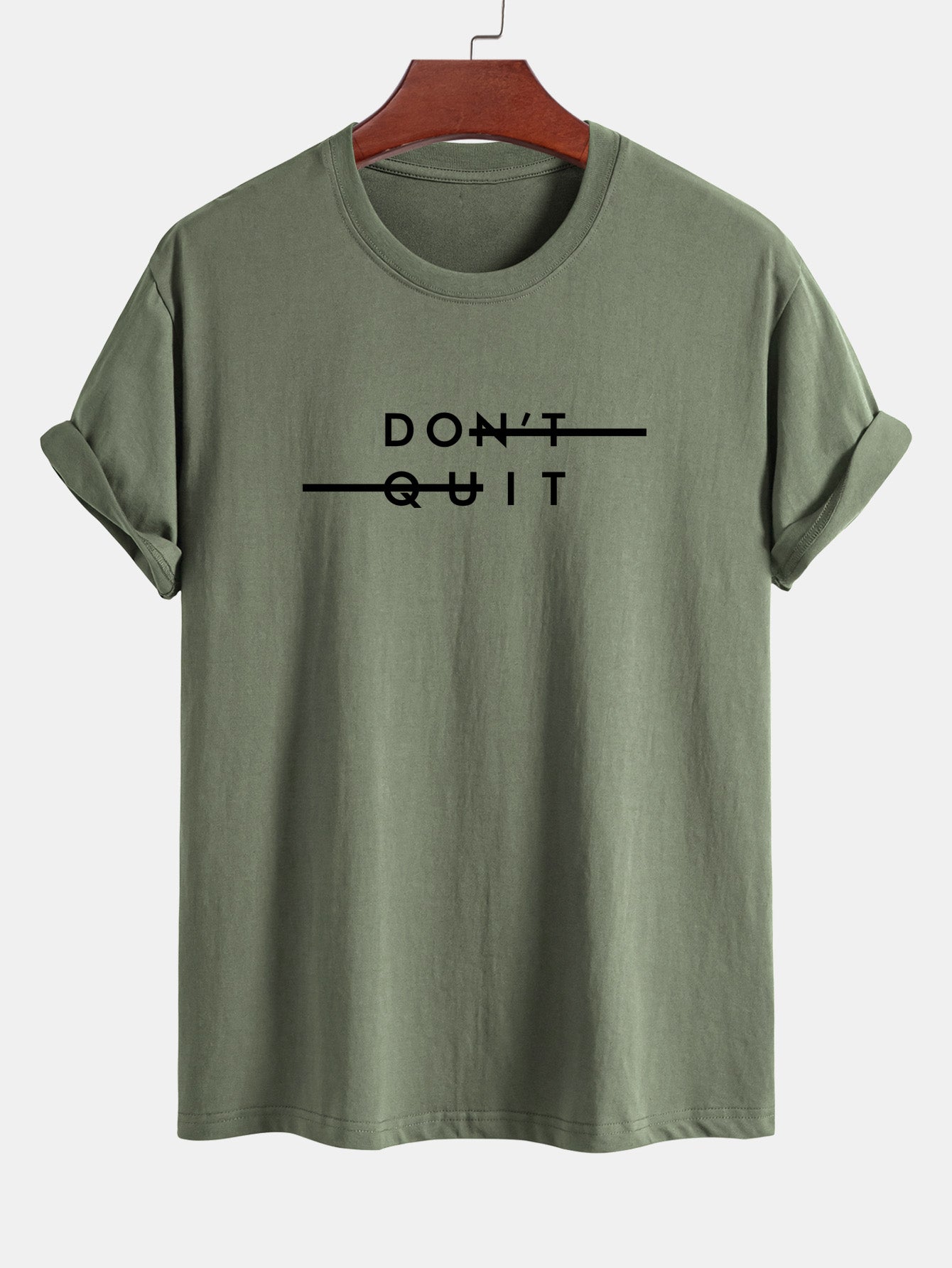 Nicodemo® | Don'T Quit Print Cotton T-Shirt