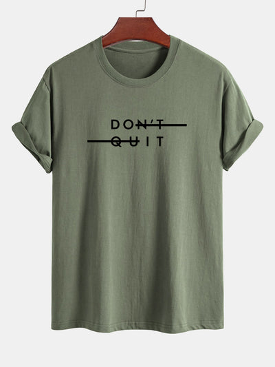 Nicodemo® | Don'T Quit Print Cotton T-Shirt