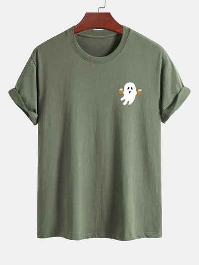 Joaquim® | Regular Fit Beer Ghost Print Cotton T-Shirt