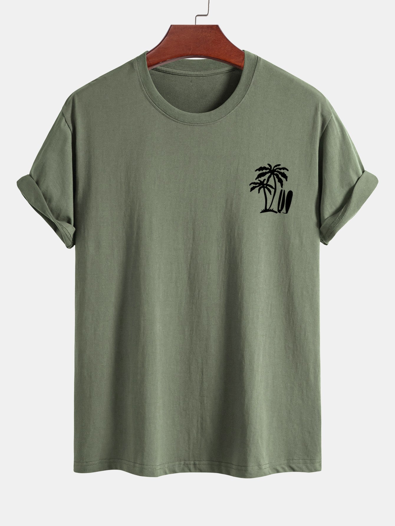 Darío® | Palm Tree Surfboard Print Cotton T-Shirt