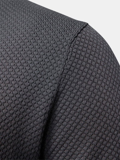 Elton® | Pineapple Texture Knit V Neck Polo