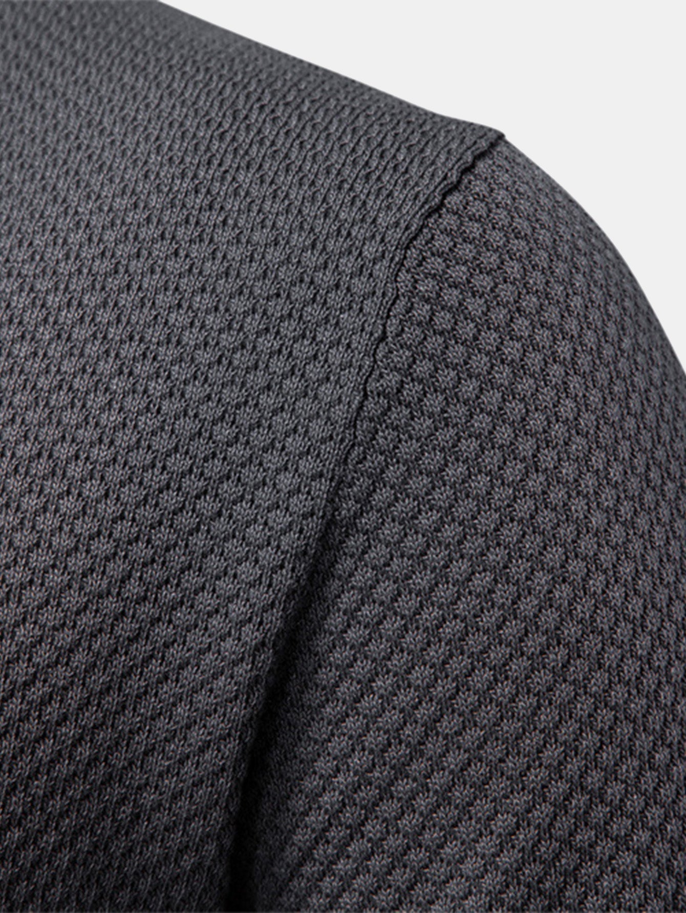 Lincoln | Pineapple Texture Knit V Neck Polo