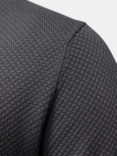 Lincoln | Pineapple Texture Knit V Neck Polo