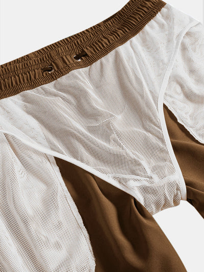 Kelvin® | Colored Striped Print Shirt & Swim Shorts