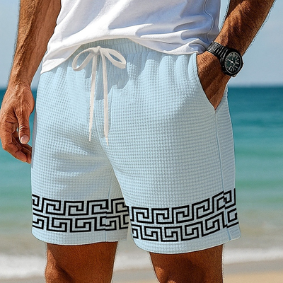 Leo | Men'S Waffle Print Elastic Shorts