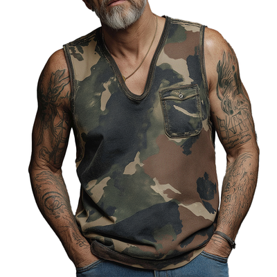 Jerry | Men'S Summer Fashion Camouflage Print Cotton Blend Tank Top