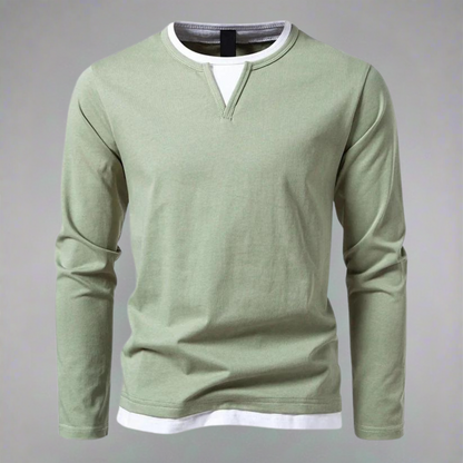 Adrián® | Long Sleeve V-Neck T-Shirt, Modern Style