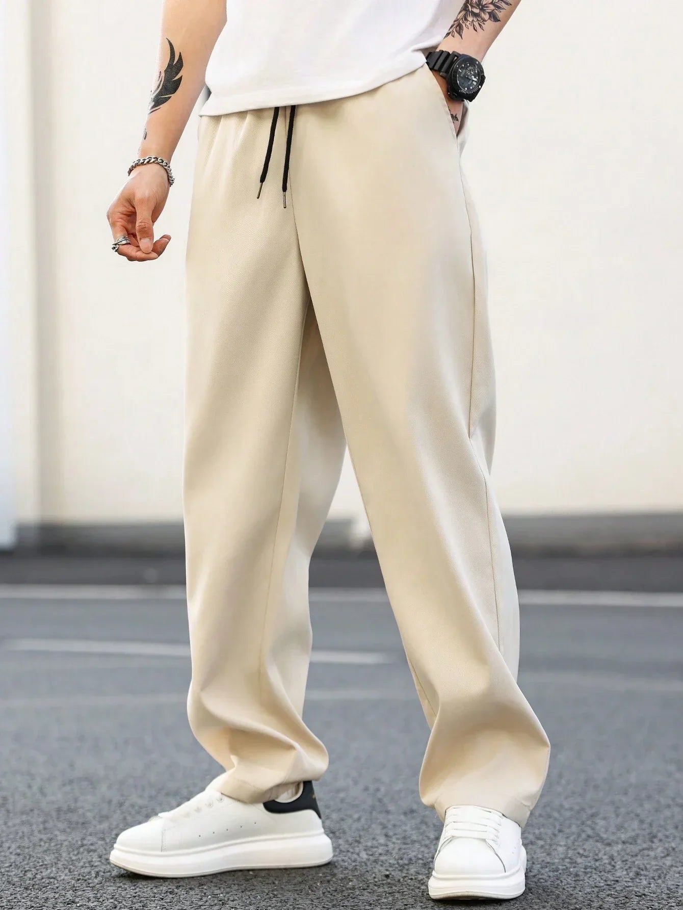 Anatole® | Straight Trousers In Solid Color For Men