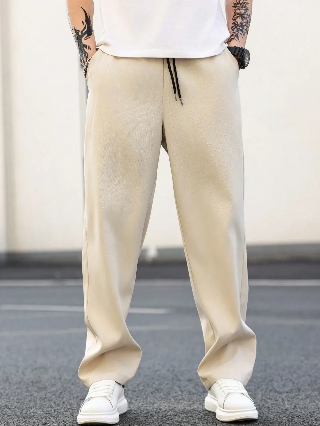 Anatole® | Straight Trousers In Solid Color For Men