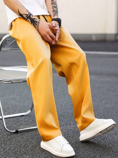 Anatole® | Straight Trousers In Solid Color For Men