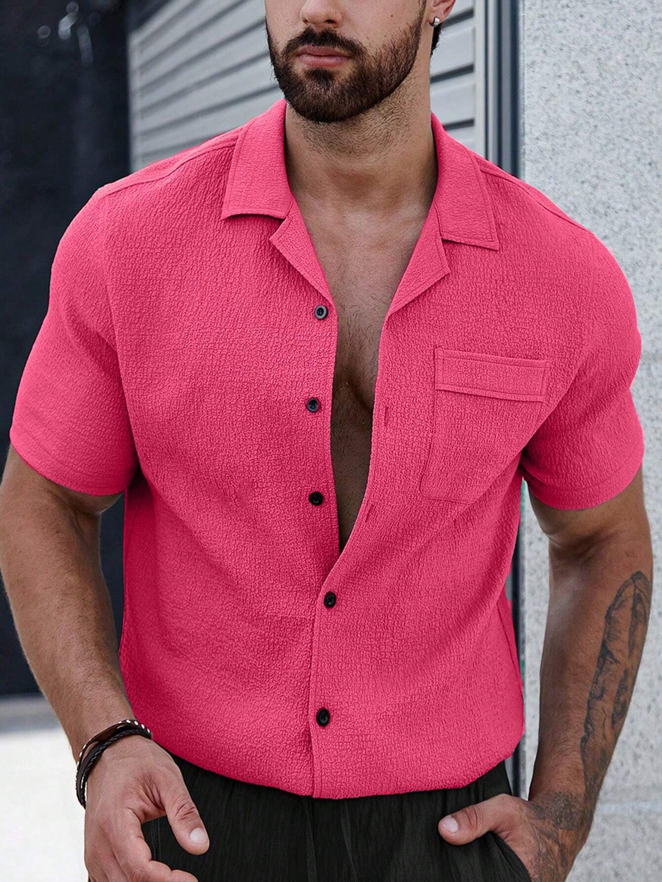 Burke® | Men's shirt with plain buttons and patch pockets